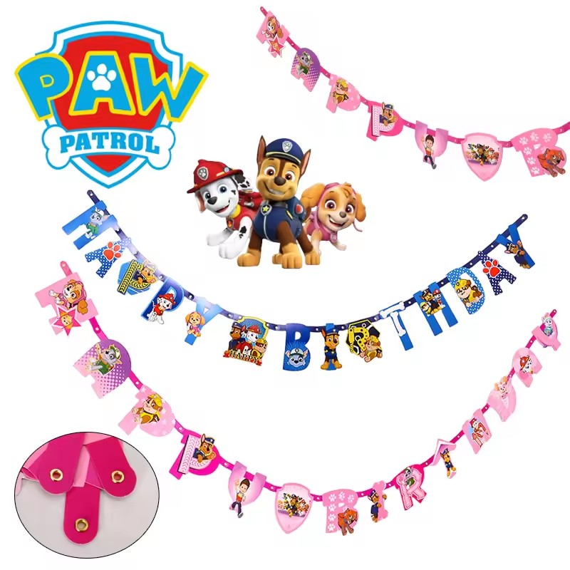Baby Products For 1 Year Old - パウパトロールテーマシリーズ誕生日ホオジロ子供ベビー DIY パーティーバナー装飾男の子女の子パーティー用品ぶら下げ装飾
