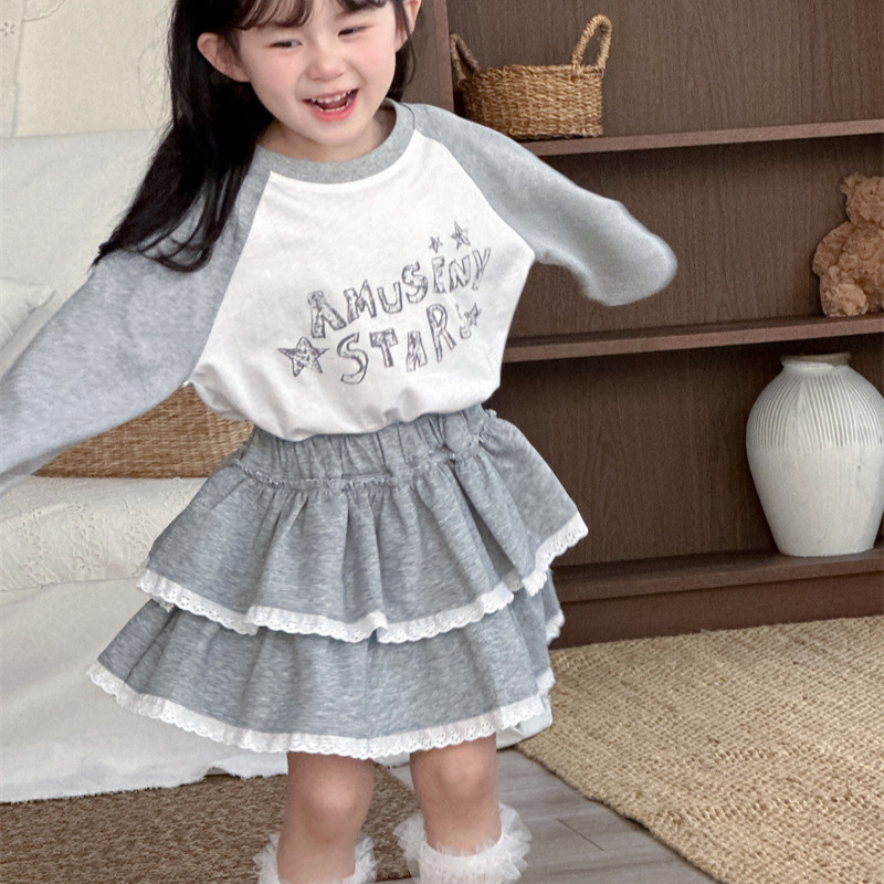 Baby Products Korean - 2026年春夏新作 子供用蓮の葉エッジスカート 女の子用ベビー可愛いレーススカートショーツ 韓国風