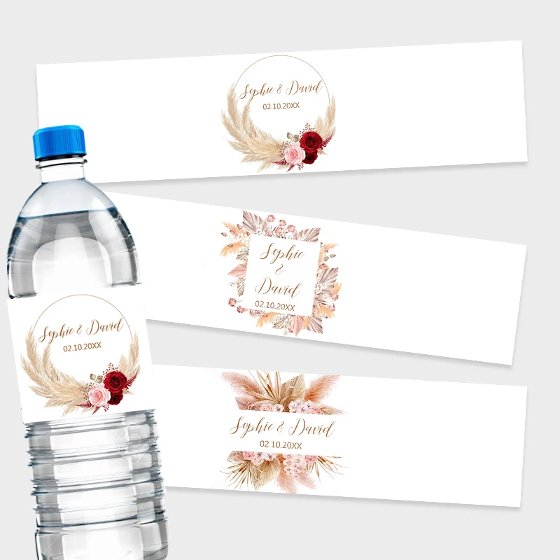 Zwitsal Baby Products - 30 個ススキデザインボトルラップステッカーカスタマイズ結婚式ラベルパーソナライズ洗礼誕生日ベビーシャワーパーティーの装飾