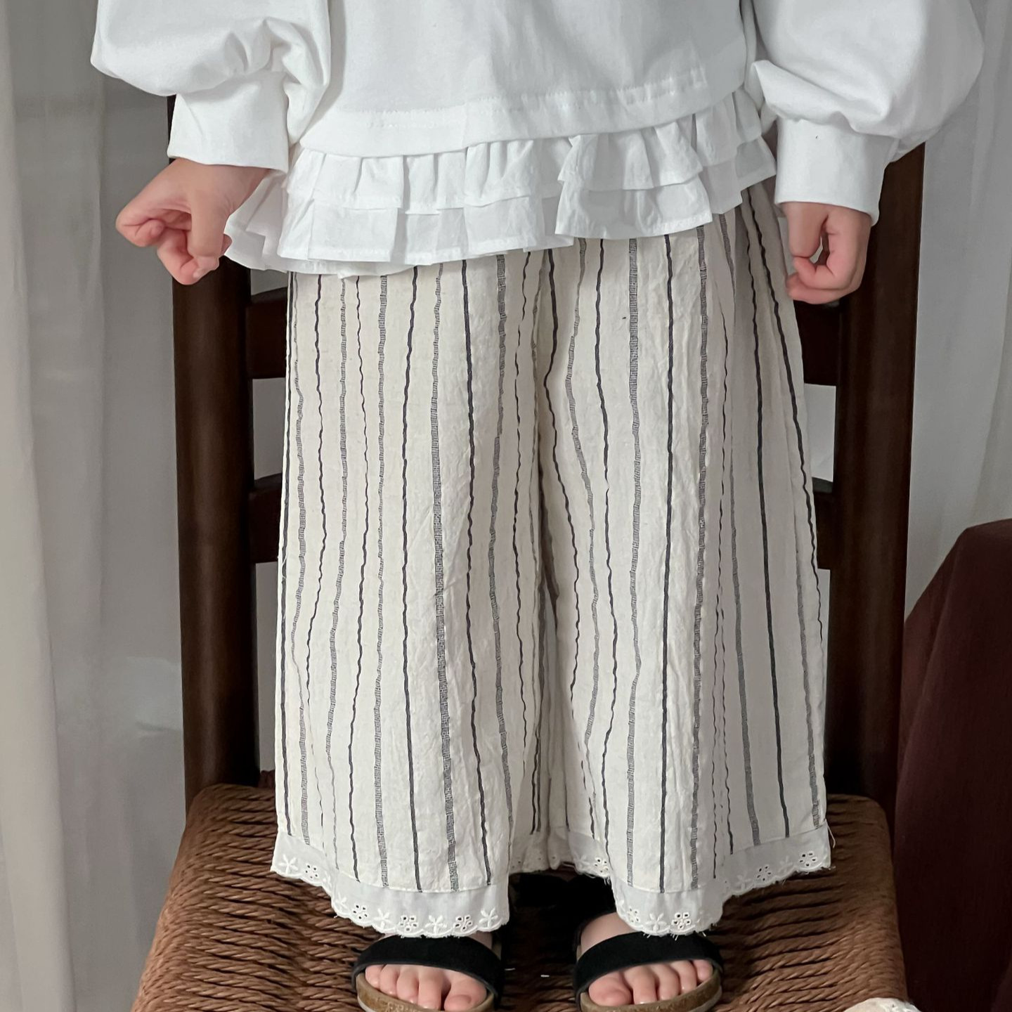 Baby Products Korean - 2025年 女の子 ベビー レトロ ルーズ レースパンツ
