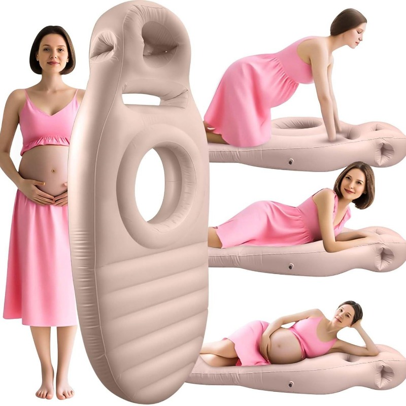妊娠期用、空気注入式ヨガマット。お腹の部分がくり抜かれた構造 - Nursing Pillow Breastfeeding のレビューと価格