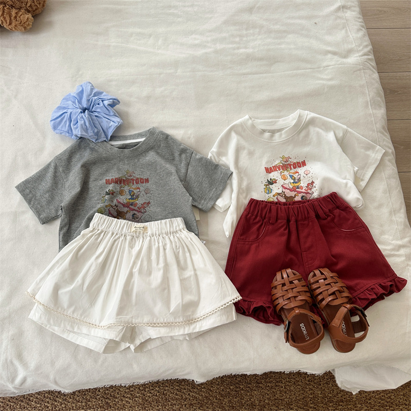 2026年夏新作子供用無地耳飾り付きパンツ、女の子用ベビー韓 - Baby Products Korean のレビューと価格