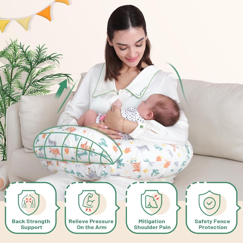 アニマルプリントカバー付き授乳枕 - 取り外し可能で洗える、 - Nursing Pillow Breastfeeding のレビューと価格